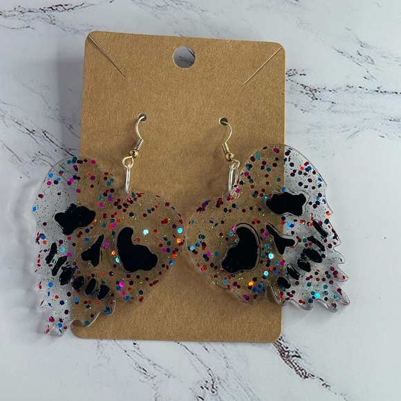 Hand Crafted Jewelry - Handmade Resin Skull Earrings